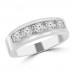 1.00 Men's Round Cut Diamond Wedding Band in 14 kt White Gold